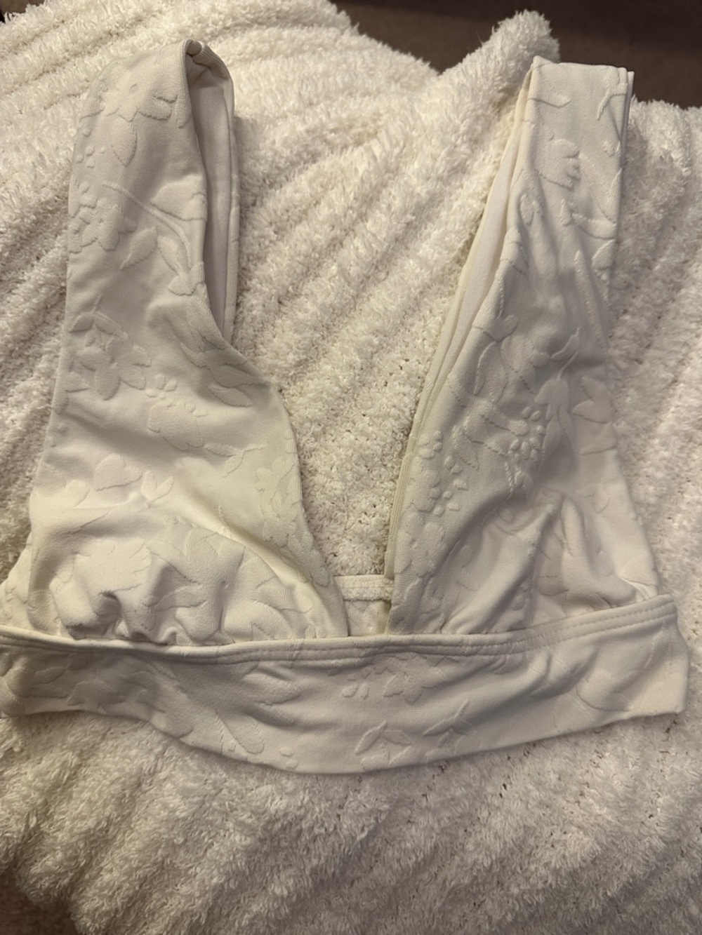 Billabong white Textured Bikini Top